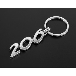 Porte clés metal modele : peugeot 206 - Slugauto