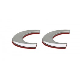 Monogramme Logo CC  chrome et rouge
