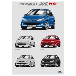 Poster  Nuanciers Peugeot 206 RC  40x60 