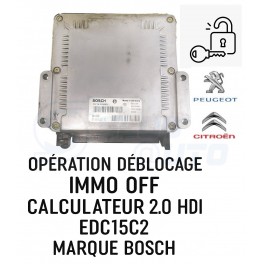 OPERATION de Déblocage Anti-demarrage sur calculateur fourni pour calculateur 2.0 hdi de type EDC15C2 bosch