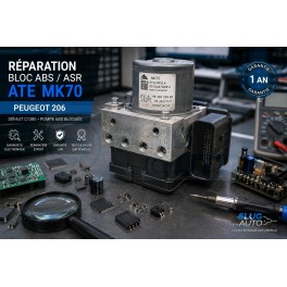 R&eacute;paration Bloc ABS ASR MK70 Peugeot 206 &ndash; D&eacute;faut C1380 / Pompe ABS bloqu&eacute;e