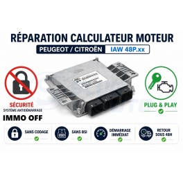 OPERATION de Deblocage Anti-demarrage sur calculateur fourni pour Peugeot citroen ref IAW 48p.xx