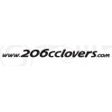 Autocollant site cclovers noir 500mm pour Peugeot 206